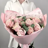 Букет Монобукет из розовых роз №3
