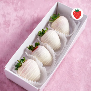 Букет Мини-набор клубники в белом шоколаде