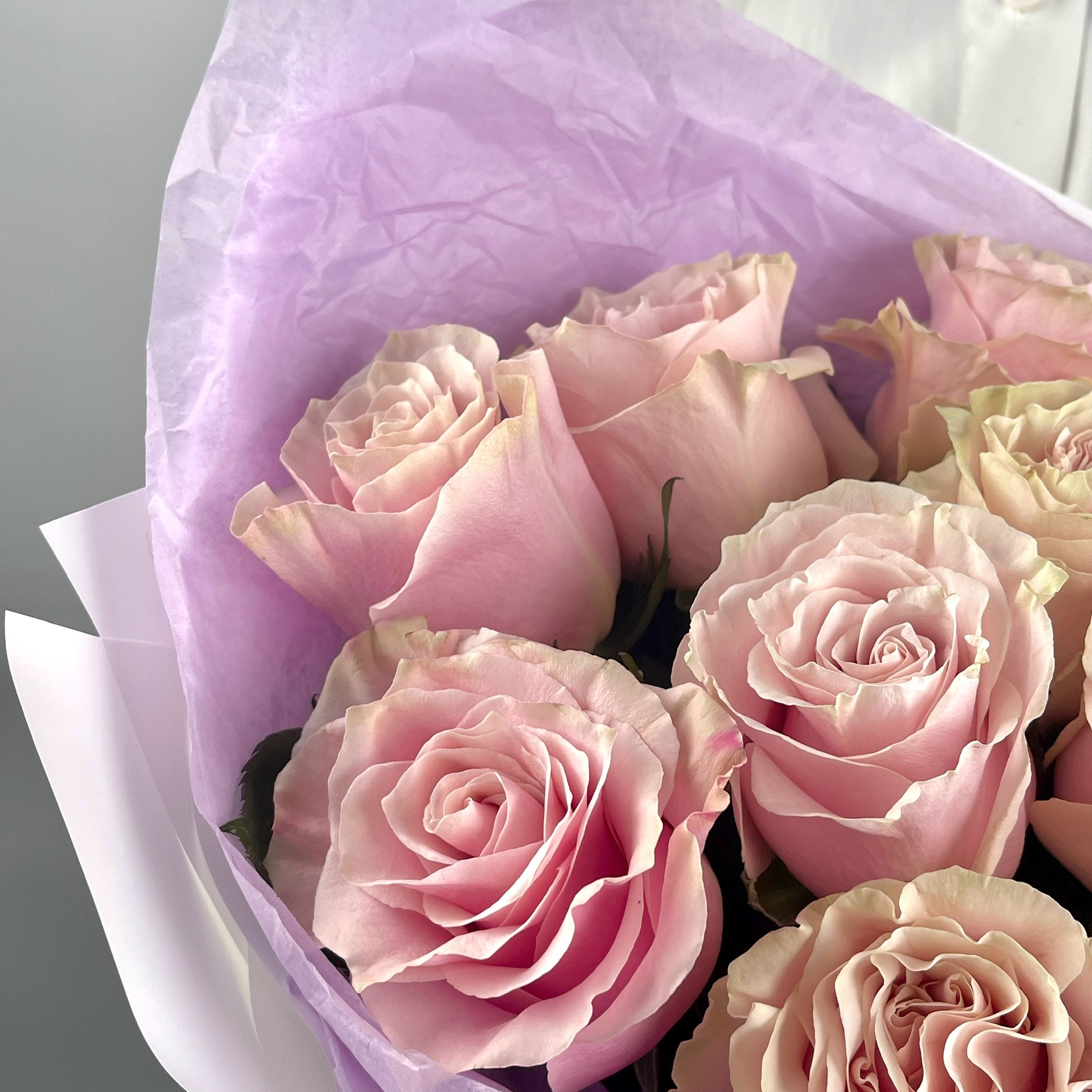 Букет Монобукет из розовых роз №1