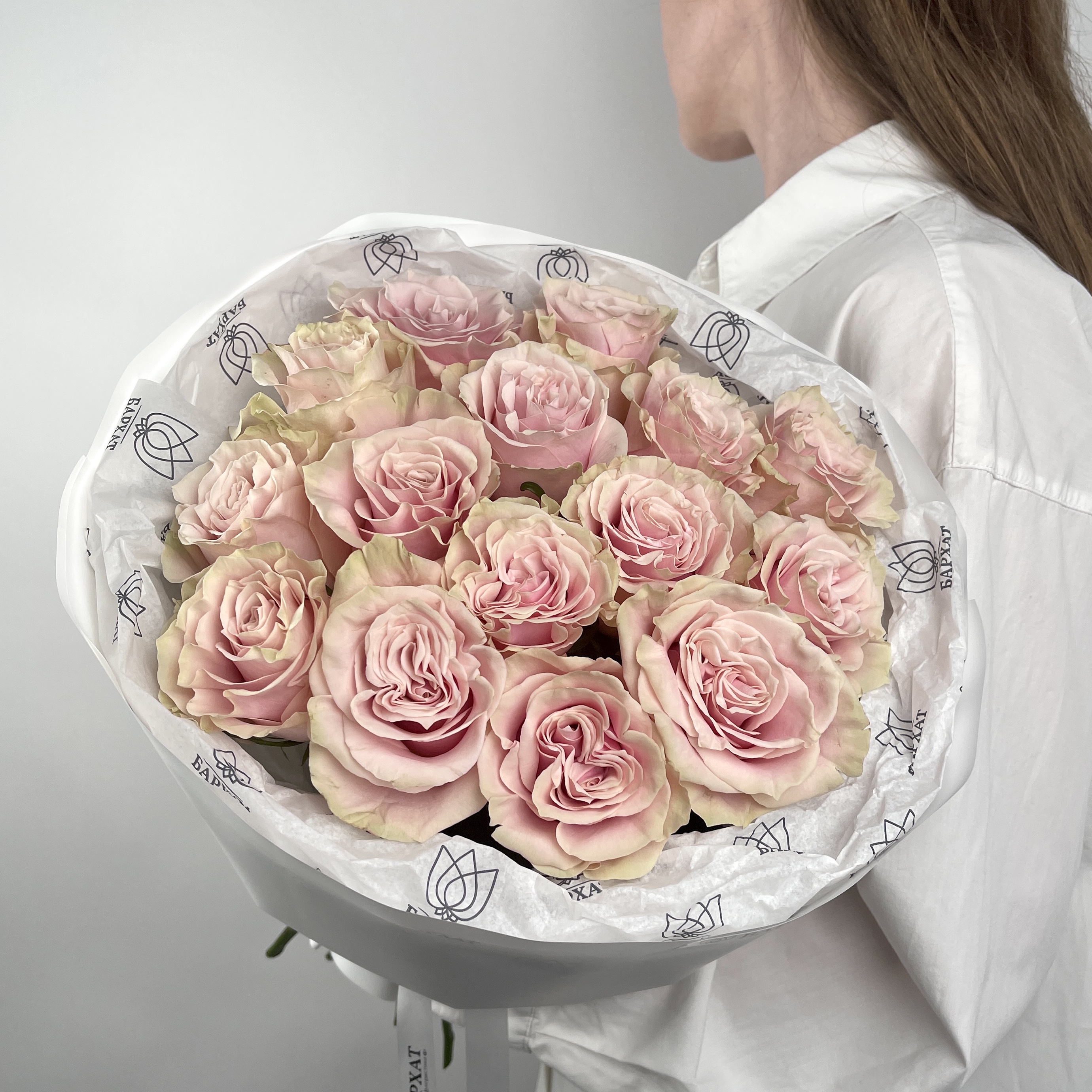 Букет Монобукет из розовых роз №4