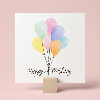 Букет Мини-открытка Happy birthday c шарами