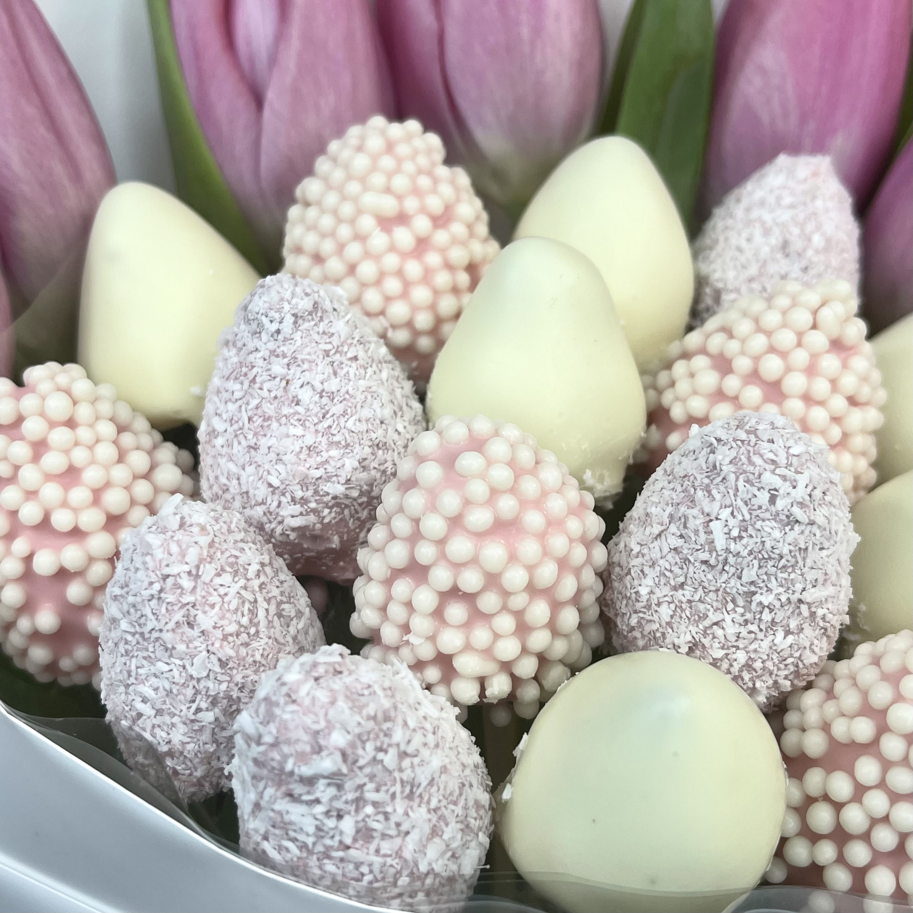 Букет Комплимент с розовыми тюльпанами №2