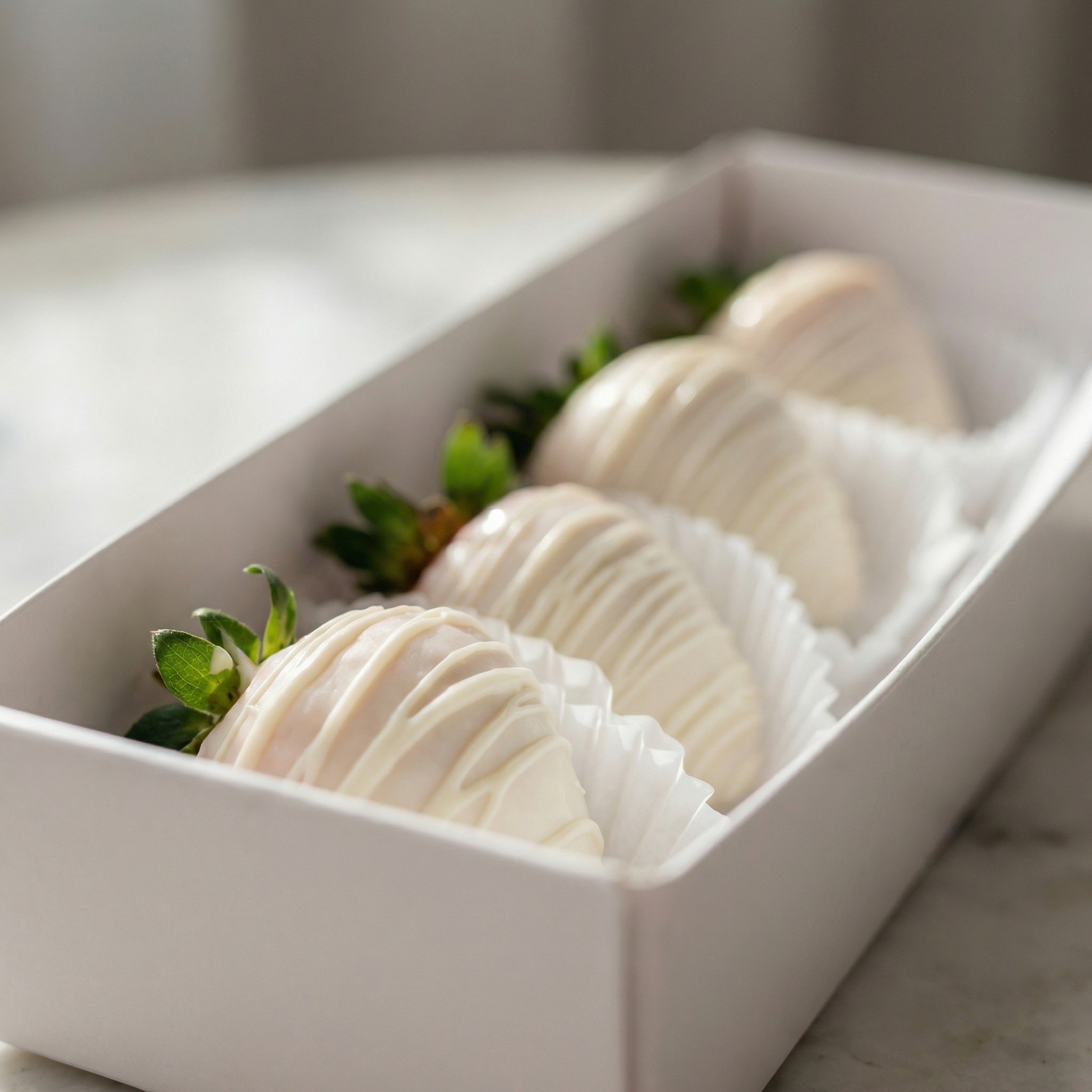 Букет Мини-набор клубники в белом шоколаде