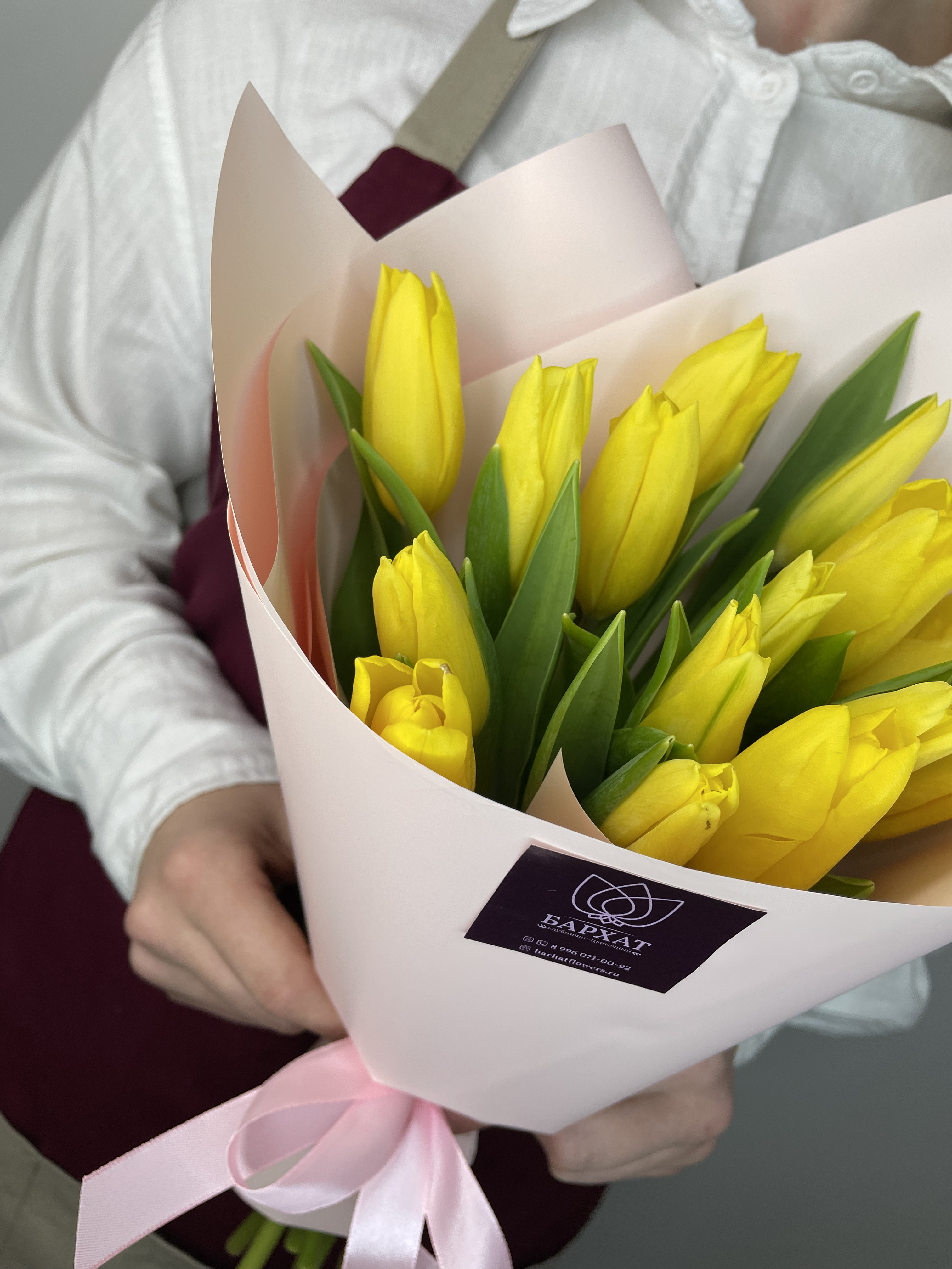 Букет Монобукет из желтых тюльпанов XS