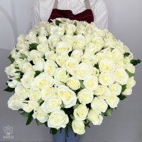 Букет Букет из 101 белой розы под ленту