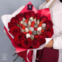 Букет Розалита с красными розами