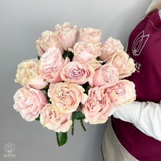 Акция! Букет из 15 розовых роз под ленту